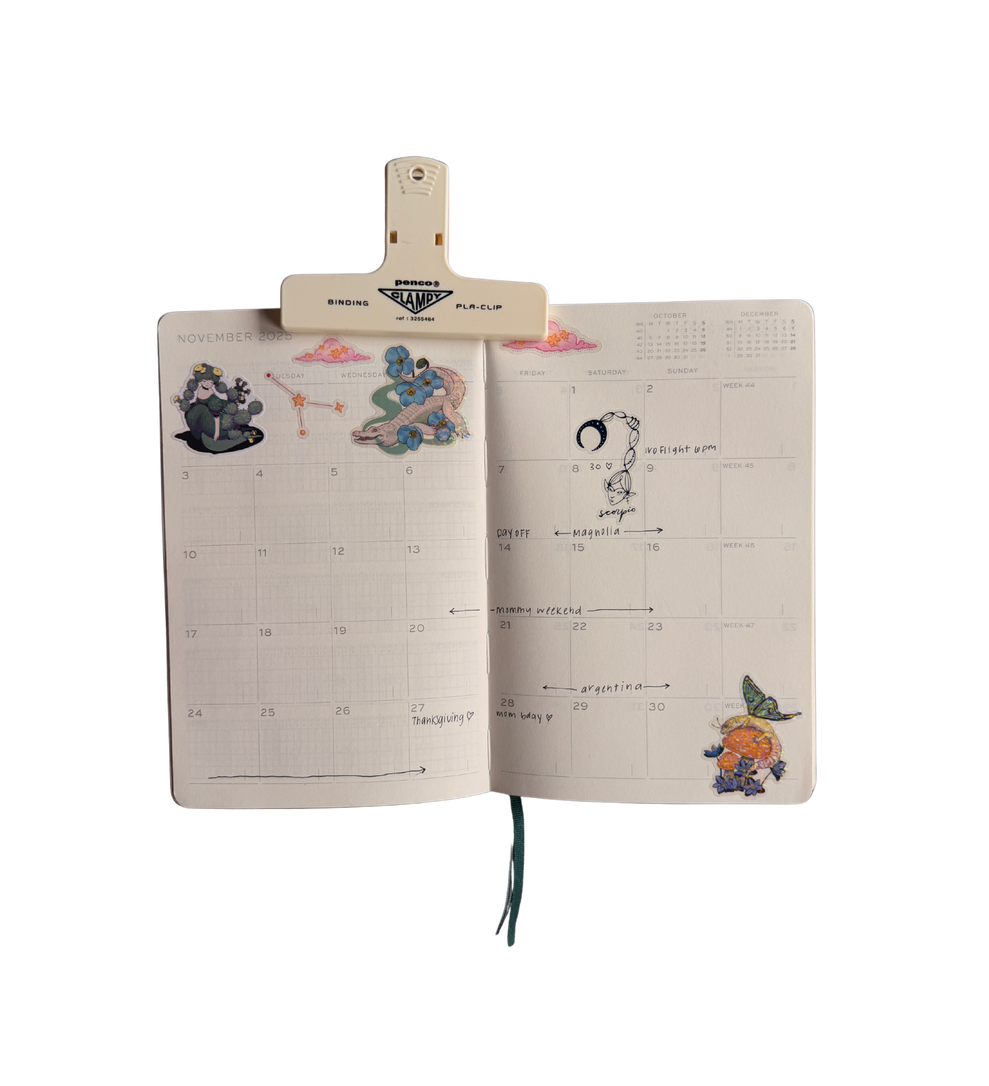 blue planner spread
